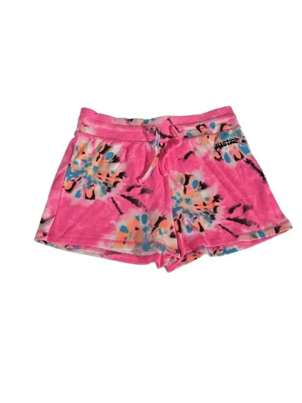Justice Girls Tie-Dye Side-Cinch Tank and Shorts 2-Piece Outfit Set